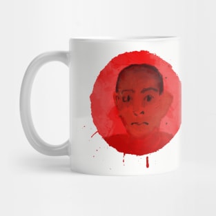 Head in Red Mug